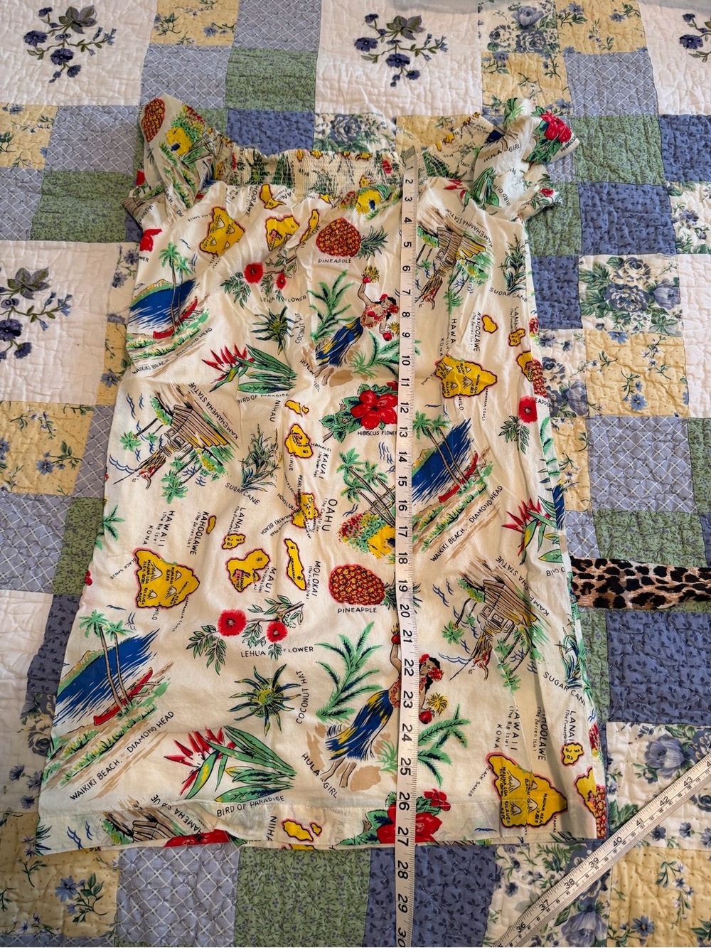 J. Crew Off the Shoulder Smocked Hawaiian Dress Size 4 - Picture 5 of 5